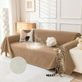 thumbnail image 1 of Cat-Scratch Resistant Couch Cover, Waterproof Sofa Cover for 2 Cushion Couch Washable, Pet Friendly Couch Protectors Anti Slip Thickened Slipcovers for Dogs Pets, 71" x 102", Brown, 1 of 9