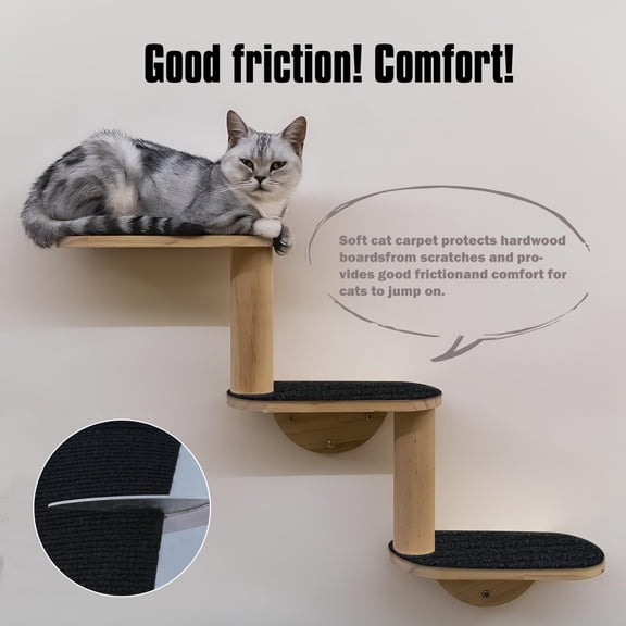 Cat Scratch Sofa Furniture Protector Mat, DIY Cat Scratch Pad Self-Adhesive Cover, Pet Scratching Post Cat Scratcher Carpet Anti Cat Scratch for Cat Tree/Door/Couch (Black, 11.8" x 23.6")