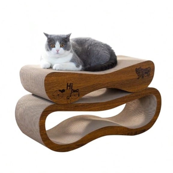 Cat Scratcher 2 in 1 Scratchers for Indoor Cats Scratching Board Cardboard Horizontal Corrugated Scratch Pad for Cats as Beds Furniture Reversible Sofa Scratch
