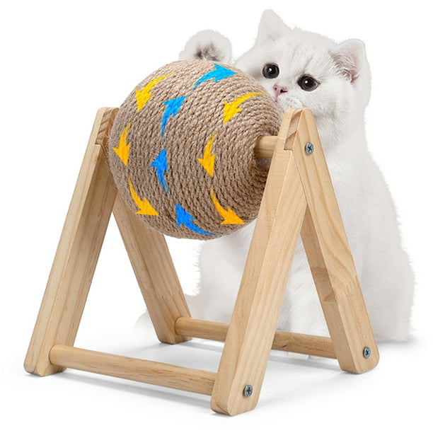 Cat toy scratcher with ball outlet