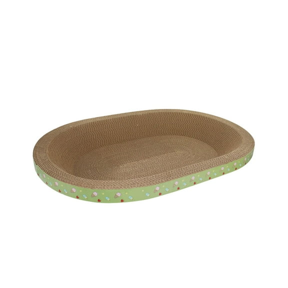 Corrugated Paper Cat Scratcher Bed Combo Pet Pad Non Shedding Toy For Play Rest Activity Green Green