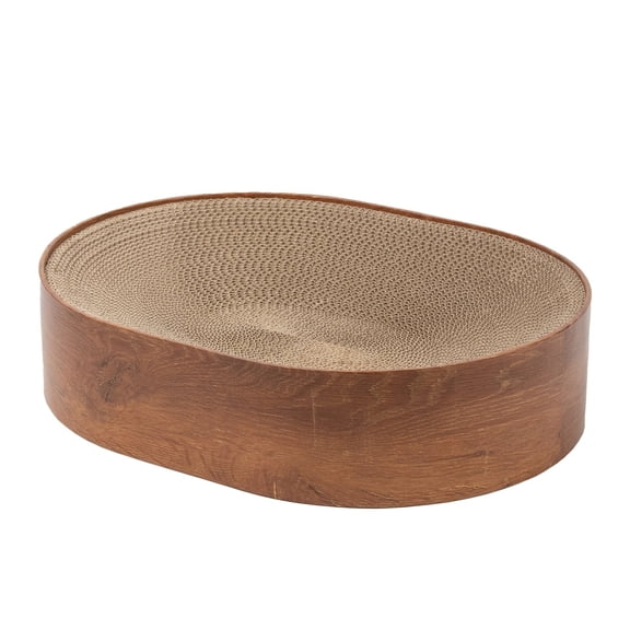 Cat Scratcher Cardboard,2 in 1 Oval Cat Scratch Pad Bowl for Indoor Cat Grinding Claw, Round Kittens Scratching Board Corrugated-Lounge Pet Beds&Furniture Protector for Couch&Carpets&Sofas C