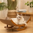 thumbnail image 1 of Cat Scratcher Cardboard Bed with 160° Spine-Healthy Curve - 2-in-1 Scratch & Lounge, Natural Wood & Moisture-Proof Cardboard, Multi-Functional Large Cat Furniture for Indoor, 1 of 7