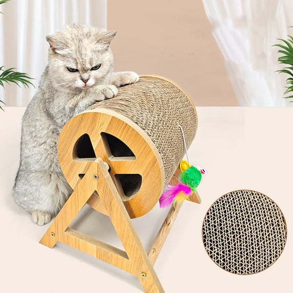 Cat Scratcher Cardboard and Cat Scratching Board, Vertical Ferris Wheel Toy and Modular Reversible Scratching Pad for Indoor Cats, Wear-Resistant Pet Furniture, 1pc