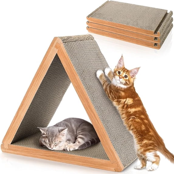 Cat Scratcher Cardboard and Cat Scratching Board, Vertical Ferris Wheel Toy and Modular Reversible Scratching Pad for Indoor Cats, Wear-Resistant Pet Furniture, 1pc