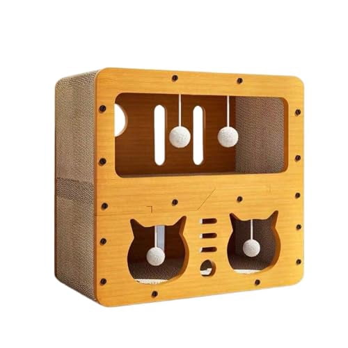 Cat Scratcher Cardboard House, 2 Floor Kitty Scratching Pad Lounger Bed for Kitten Small Animals Play Rest Sleep