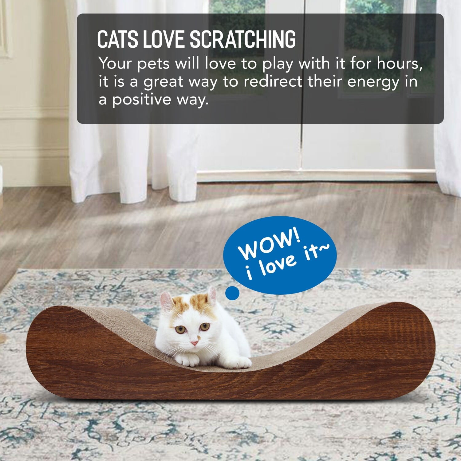 Curved Brown Cardboard Cat Scratcher Lounge