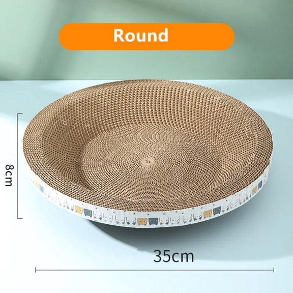 Cat Scratcher Cardboard Round Oval Cat Scratch Pad Bowl Nest for Indoor Cats Grinding Claw Round Cat Scratching Board