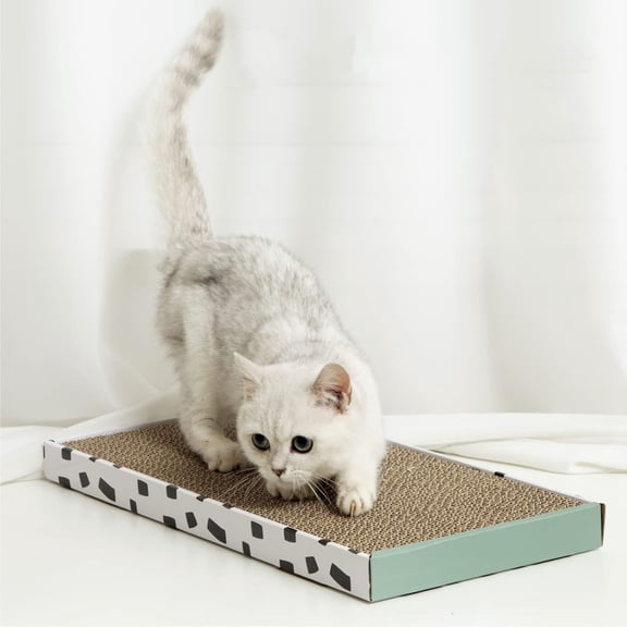 Cat Scratcher Cardboard Scratch Pad with Box,Durable Corrugate Scratching Board Kitty Sofa Lounge Bed Reversible Catnip Included for Indoor Cats,Large (Box, 3pcs)