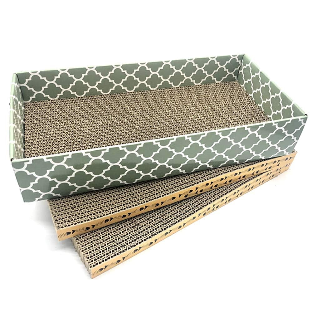 Cat Scratcher Cardboard Scratching Pads Scratch Lounge Bed with Catnip