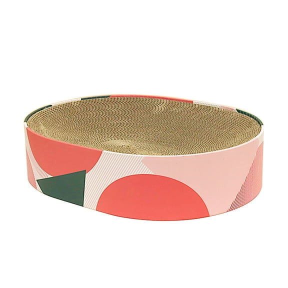 Cat Scratcher Cat Bed, Oval Corrugated Cardboard Cat Scratching Bed With Scratching Surface, For Indoor Cats, For Scratching And Napping
