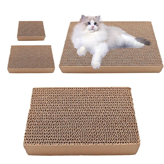 Cat Scratcher,Cat Scratching Board – Durable Scratch Pad for Cats with Reversible Design, Corrugated Cardboard Scratcher Fits Cat Boxes, Beds, or Floor Use, Wear-Resistant