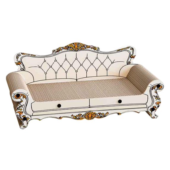 Cat Scratcher Couch Bed Chaise Lounge Corrugated Cardboard Large Size Perfect for Indoor Cats and Kittens