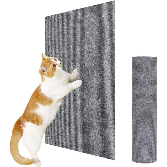 Cat Scratcher Couch Mat Self-Adhesive 39.4x11.8" Furniture Protector for Sofa Cat Tree & Wall (L)