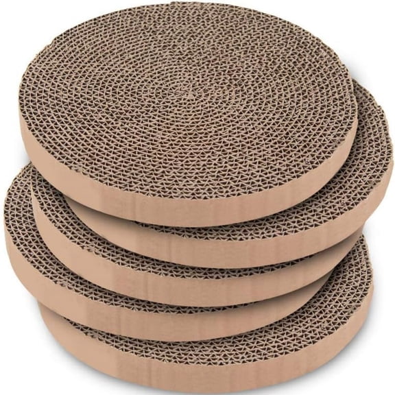 Cat Scratcher, Fun Interactive Scratchers, Posts, Poles, Claw Safe, Furniture Saver Indoor Play Support Cat Behaviors - Round(5 Pack)