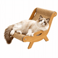 thumbnail image 1 of Cat Scratcher Lounge Chair for Indoor Cats, C-Shaped Sisal Cat Lounger Bed with Wooden Frame, Durable Scratching Sofa for Resting Playing Sleeping, Modern Cat Furniture, 1 of 8