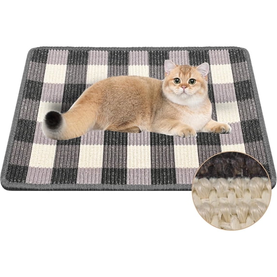 Cat Scratcher Mat, 23.6x15.7 Inch Natural Sisal Cat Scratch Pad ...