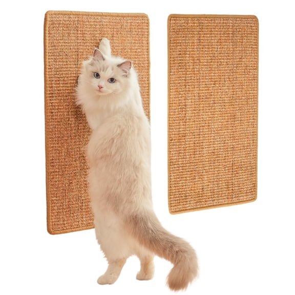 Cat Scratcher Mat 2Pack, 23.6x15.7in Sisal Pad, Multi-functional Scratch Board for Cats/Dogs/Rabbits, Furniture Protector, Brown
