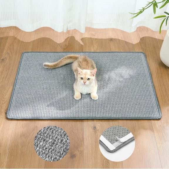 Cat Scratcher Mat,Natural Sisal Cat Scratch Pad,Horizontal Floor Cat Scratching Pads Rug for Indoor Cats Grinding Claws Nails,Cat Furniture Protector for Couch & Carpets & Sofas