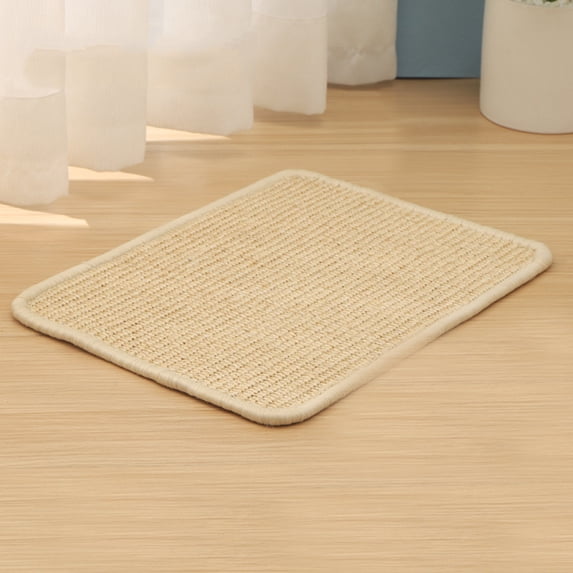 Cat Scratcher Mat, Protect Furniture with Durable & Clean Surface, Natural Sisal Offers a Safe Scratching Experience, Anti Slip Design Keeps the Horizontal Cat Floor Mat Stable