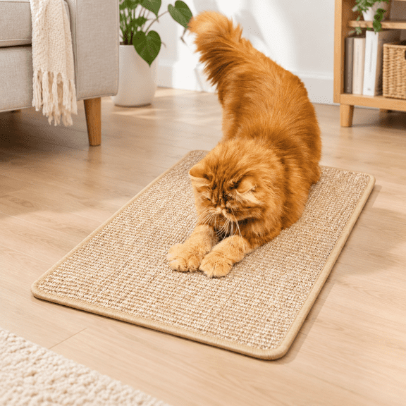 Cat Scratcher Mat Sisal Jute Border Sofa & Floor Protector 23.6x15.7in