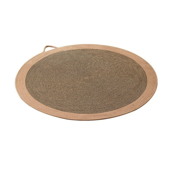 Cat Scratcher Mat Woven Cat Scratching Pad with Handle Round Shaped Cat Sleeping Mat, 15.7'' Round Wall & Floor Scratcher, Durable Furniture Protector for Couch, Carpet, Sofa, Cat Scratcher Pad