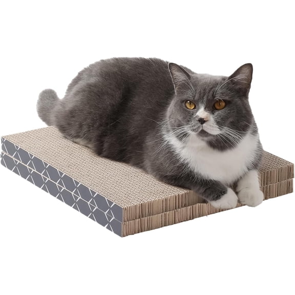Cat Scratcher Pad 2 Pack | Double-Sided Cardboard Refills for Our Scratching Box | Reversible Corrugated Board for Indoor Cats | Toy Mat for Kitten Claw Play & Furniture Protection