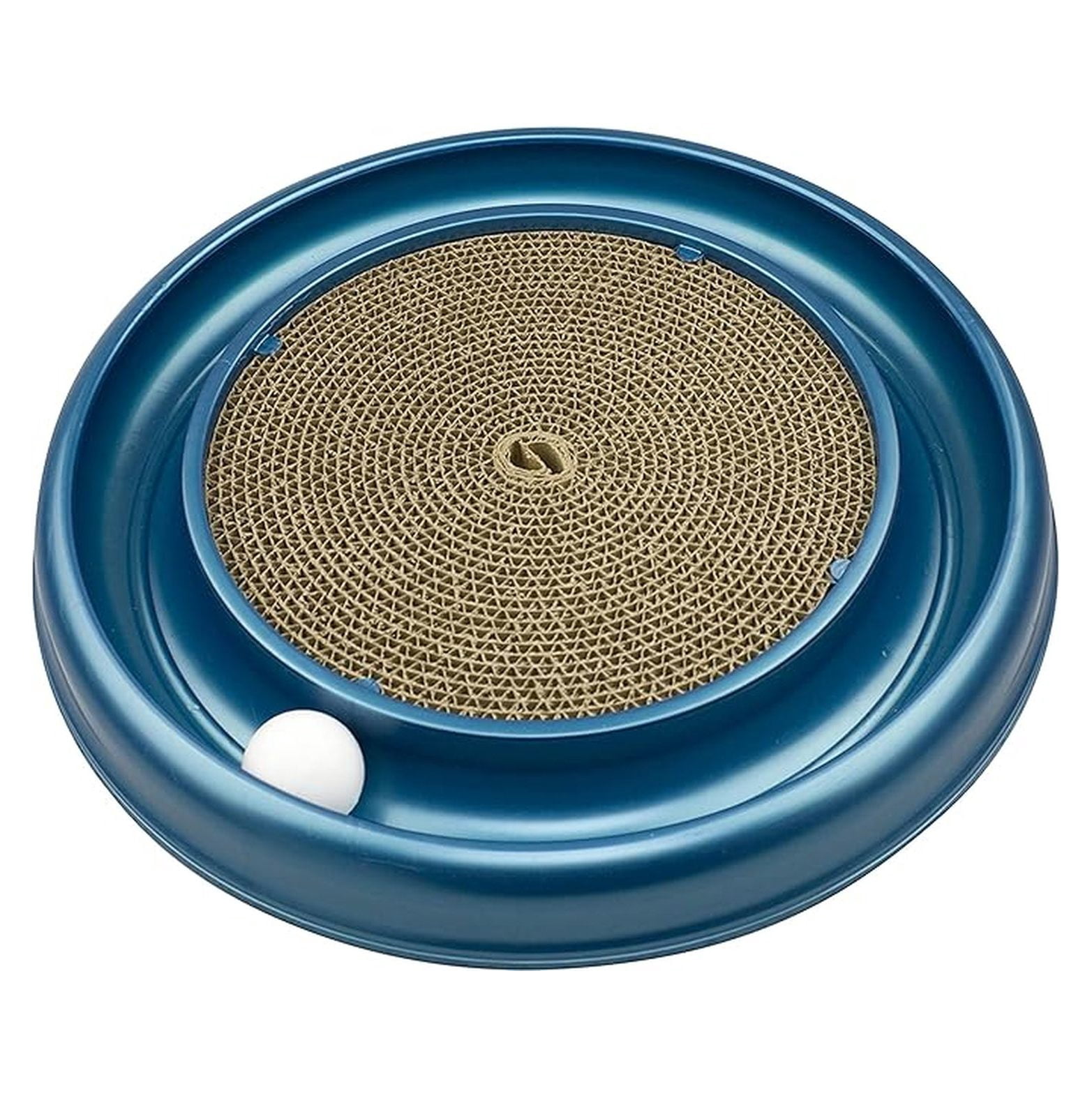 Cat Scratcher Pad with Toy Ball - Coastal Pet Turbo Scratcher for Cats - Cardboard Scratching Post with Catnip & Interactive Track Toy - 16" x 1.88"