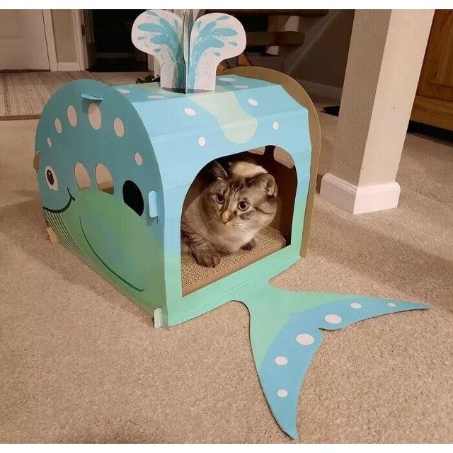 Cat Scratcher Play House Boots & Barkley Whale Scratch House 18"x