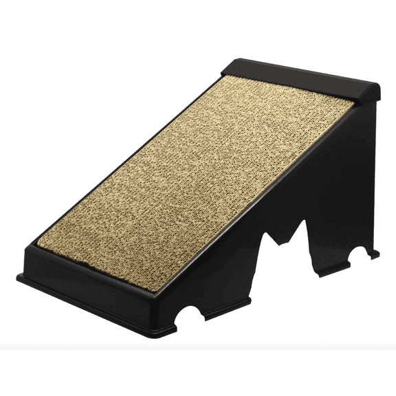 Cat Scratcher Ramp  Durable Plastic Frame with Reversible Corrugated Cardboard for Happy, Healthy Cats (Black)