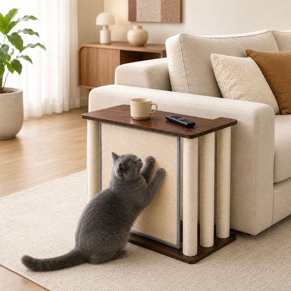 Cat Scratcher Side Table for Couch, Sofa Protector End Table