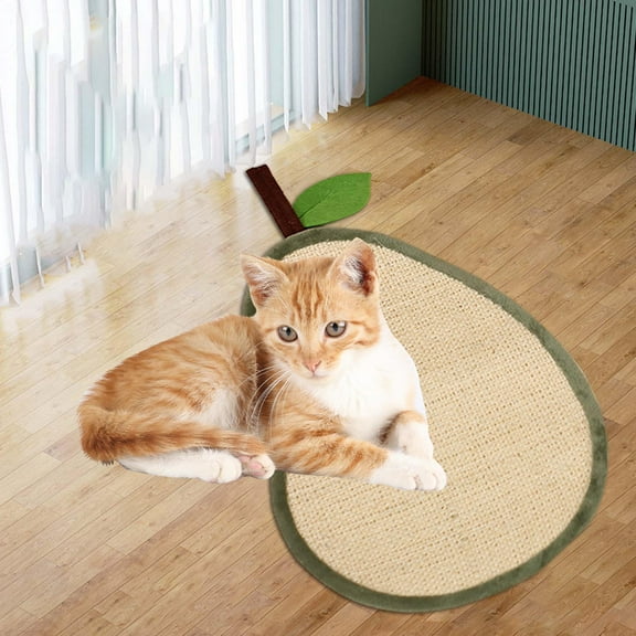 Cat Scratcher Sisal Mat Rug Cat Scratch Pad with Hanging Rope Lounge Bed Protect Carpets and Sofas Durable Cat Scratching Pad Grind Claws