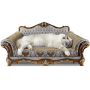 Mashelly Luxury Cardboard Cat Scratcher Sofa Bed, Couch Shaped Cat Scratching Board, Scratch Lounge with Catnip, Scratcher for Indoor Cats Kittens Kitties Grey 22 "L x 12.6" W x 12.6 "H