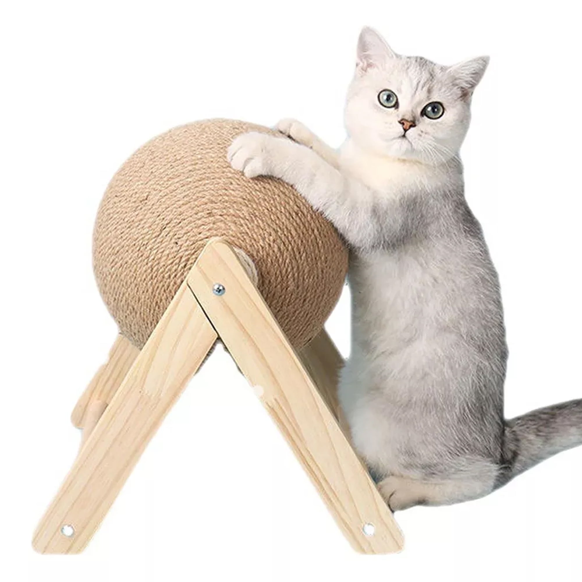 Cat Scratcher Toy, 4.7" Cat Scratching Ball Toy, Natural Sisal Scratcher Ball, Spinning Cat Ball