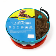 JOPOY Cat Scratcher Toy Ball Track for Indoor Cats, Interactive Scratching Board, Double-sided Cat Toys Scratch Pads