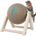 thumbnail image 1 of Cat Scratcher Toy, Cat Scratching Ball Toy, Natural Sisal Scratcher Ball, Spinning Cat Ball Toy, Solid Wood Scratching Toy for Cats & Kittens, Indoor Interactive Pet Toy, 1 of 6