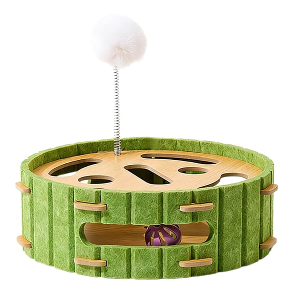Cat Scratcher Toy, Interactive Puzzle Maze with Catnip Balls & Wand, Nail File & Enrichment Game for Indoor Kittens