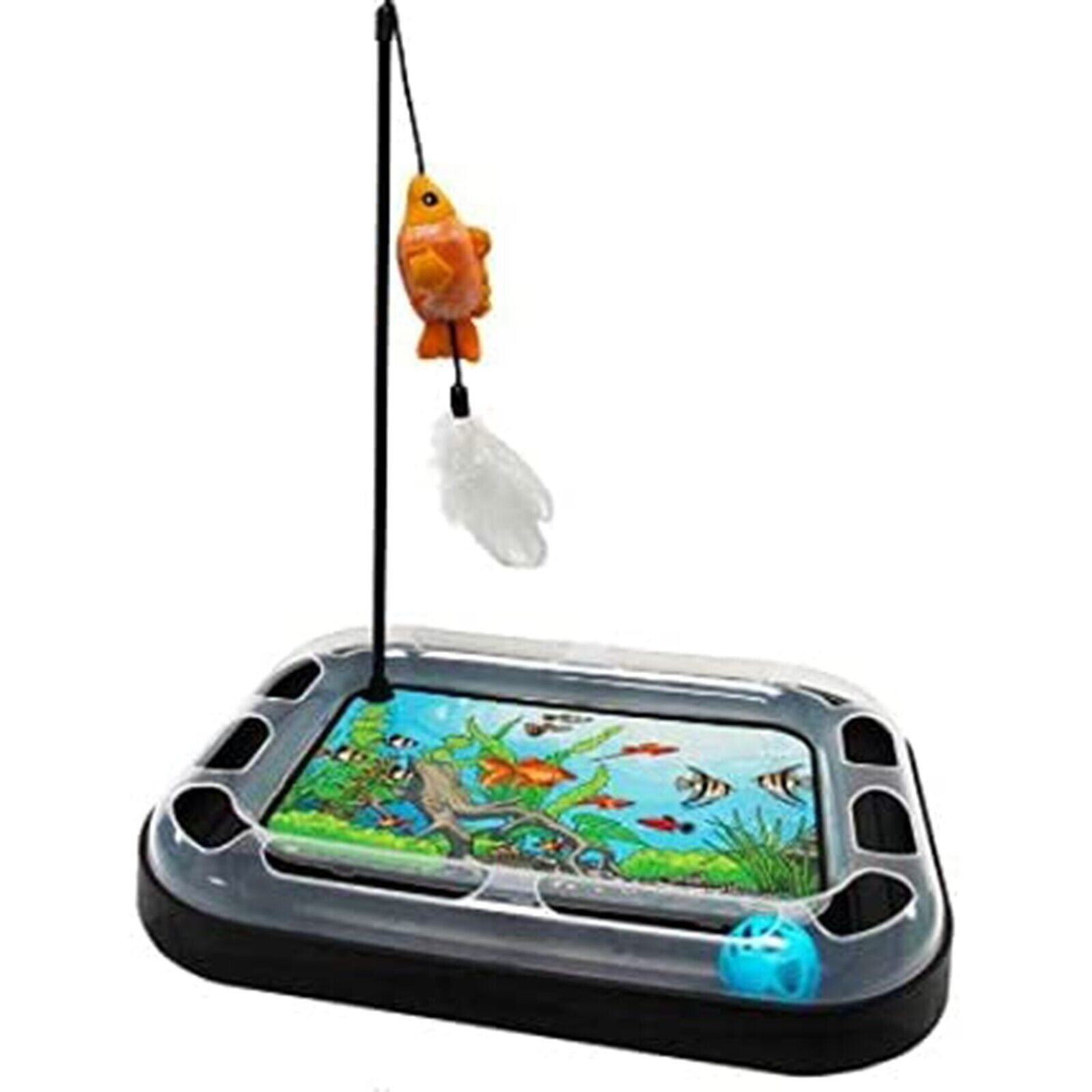 Cat Scratcher Toy with Scratching Board and Fish Aquarium Design