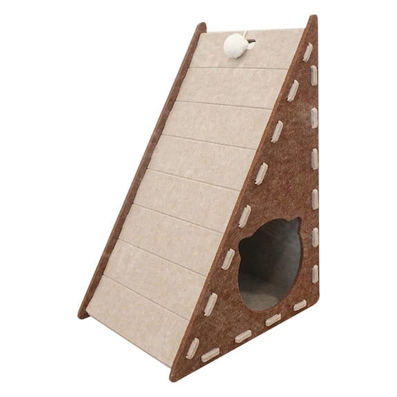 Triangular Vertical Cat Scratcher Board with Integrated Bed Wall Mounted Non Shedding Scratching Pad Climbing Mat for Indoor Cats