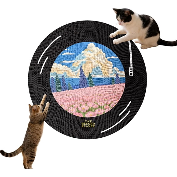 Cat Scratcher Vinyl Record Player Shape Wall Mountable