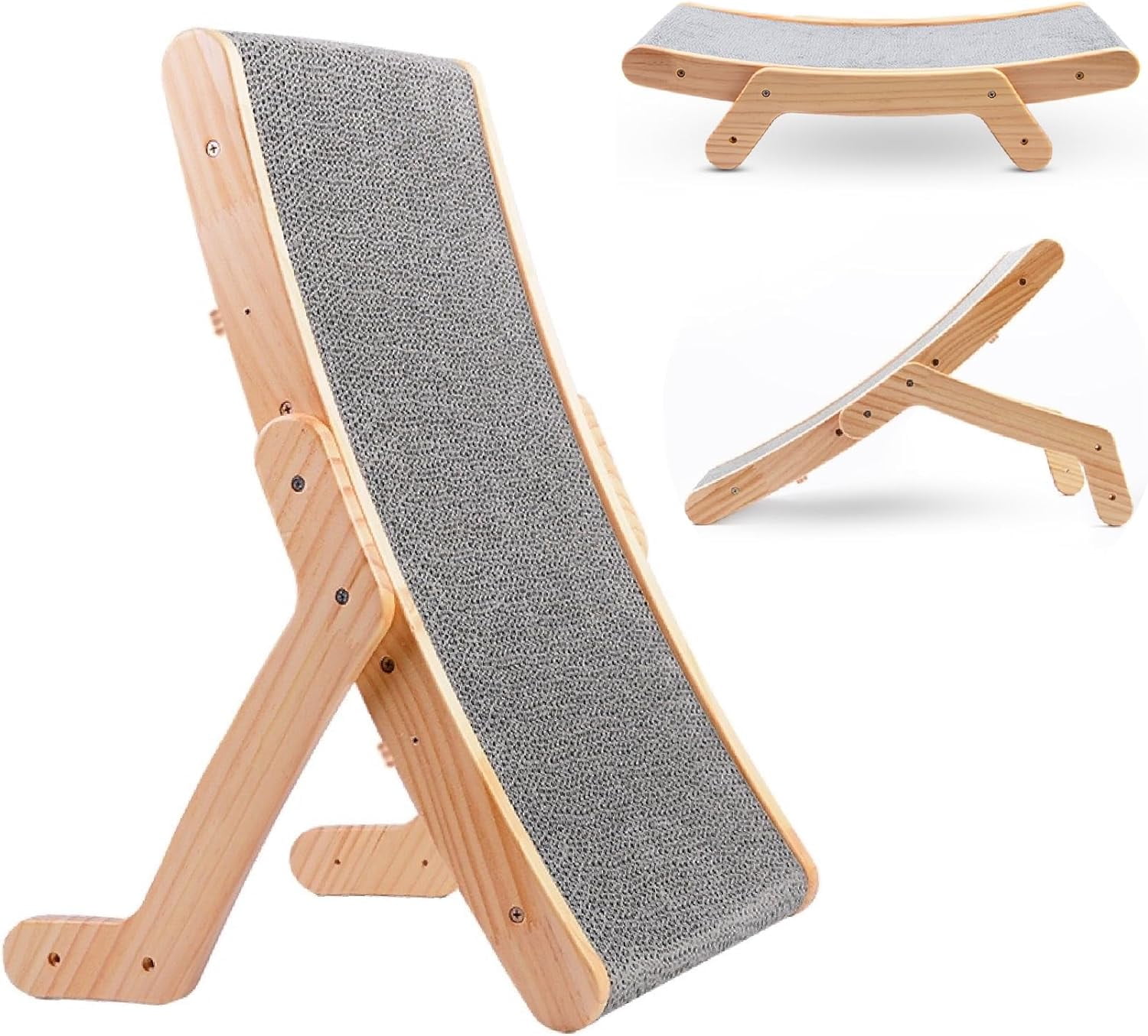 Cat Scratcher with Solid Wood Frame, Replaceable cat Scratching pad