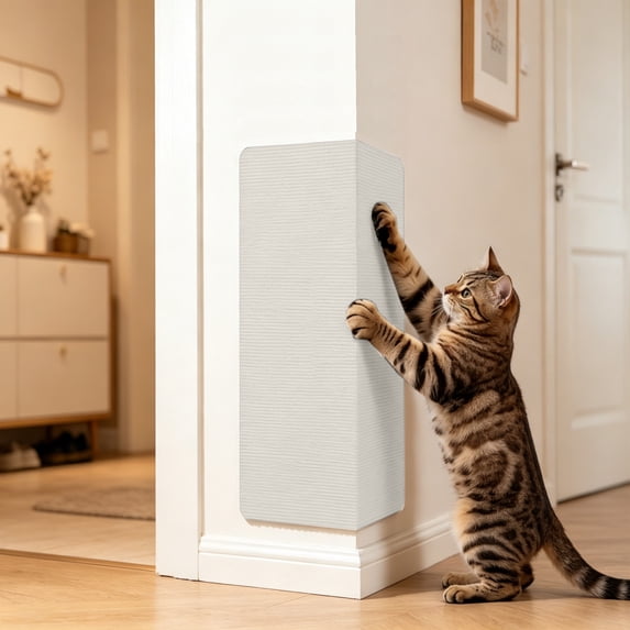 Cat Scratchers For Indoor Cats,Wall Cat Scratcher,Cat Wall Climber,Cat Scratch Wall Climber, Wall Cat Scratcher Mat For Indoor Cats Kitten Trimmable Carpet Corner Protector White S