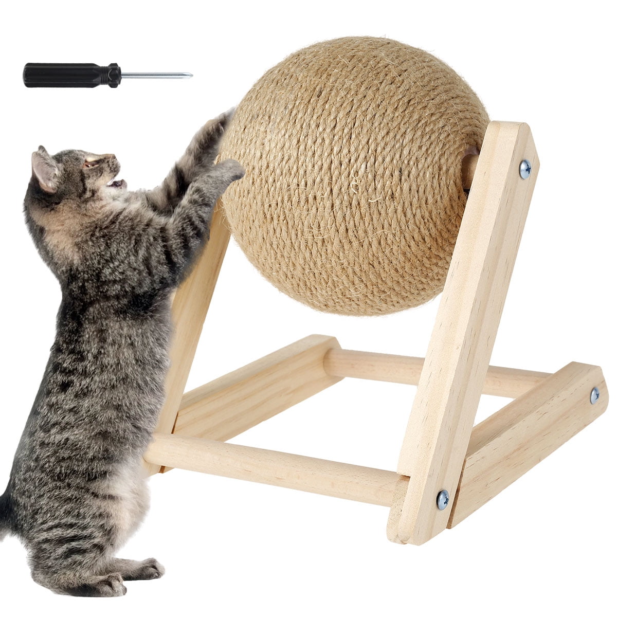 Cat Scratching Ball Natural Sisal Cat Scratcher Toy with Catnip