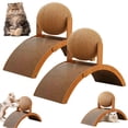 thumbnail image 1 of Cat Scratching Ball on Stand, Interactive 360° Rotating Sisal Cat Scratcher with Arch Bridge, Indoor Scratching Post Protects Furniture & Rugs, 1 of 7