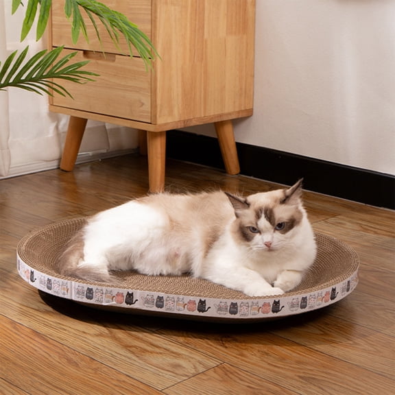 Cat Scratching Board And Bed Bowl Shape Corrugated Paper Durable Crumble Free Brown