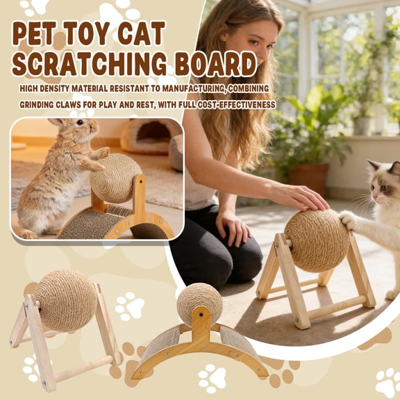 Cat Scratching Board, Arched Ferris Wheel Shaped Sisal Cat Scratcher with Wear-Resistant Non-Shedding Surface, Durable Pet Toys for Indoor Cats, Interactive Cat Toy and Scratching Post (1pc)