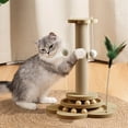 thumbnail image 1 of Cat Scratching Board & Climbing Frame | Non-Shedding Sisal Post | Interactive Cat Toys & Teaser | Durable for Claw Sharpening, Climbing, Playing | Space-Saving | 15.75x9.84in | Brown, 1 of 6