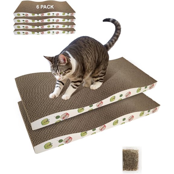 Cat Scratching Board Double-Sided with Catnip Set of 6