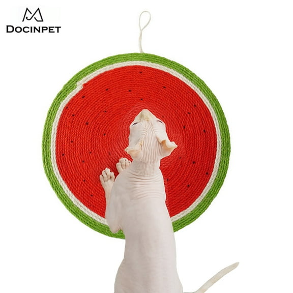 Cat Scratching Board Red Watermelon Shaped Sisal Cat Scratching Mat Balcony Cat Bed Easy to Clean Pet Supplies Cats Activity Trees