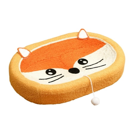 Cat Scratching Board Cat Scratch Pad Bowl Designs Protection Active Behavior Durable Oval Cat Scratch Pad Cat Scratcher Cardboard for Lounge Yellow Firefox